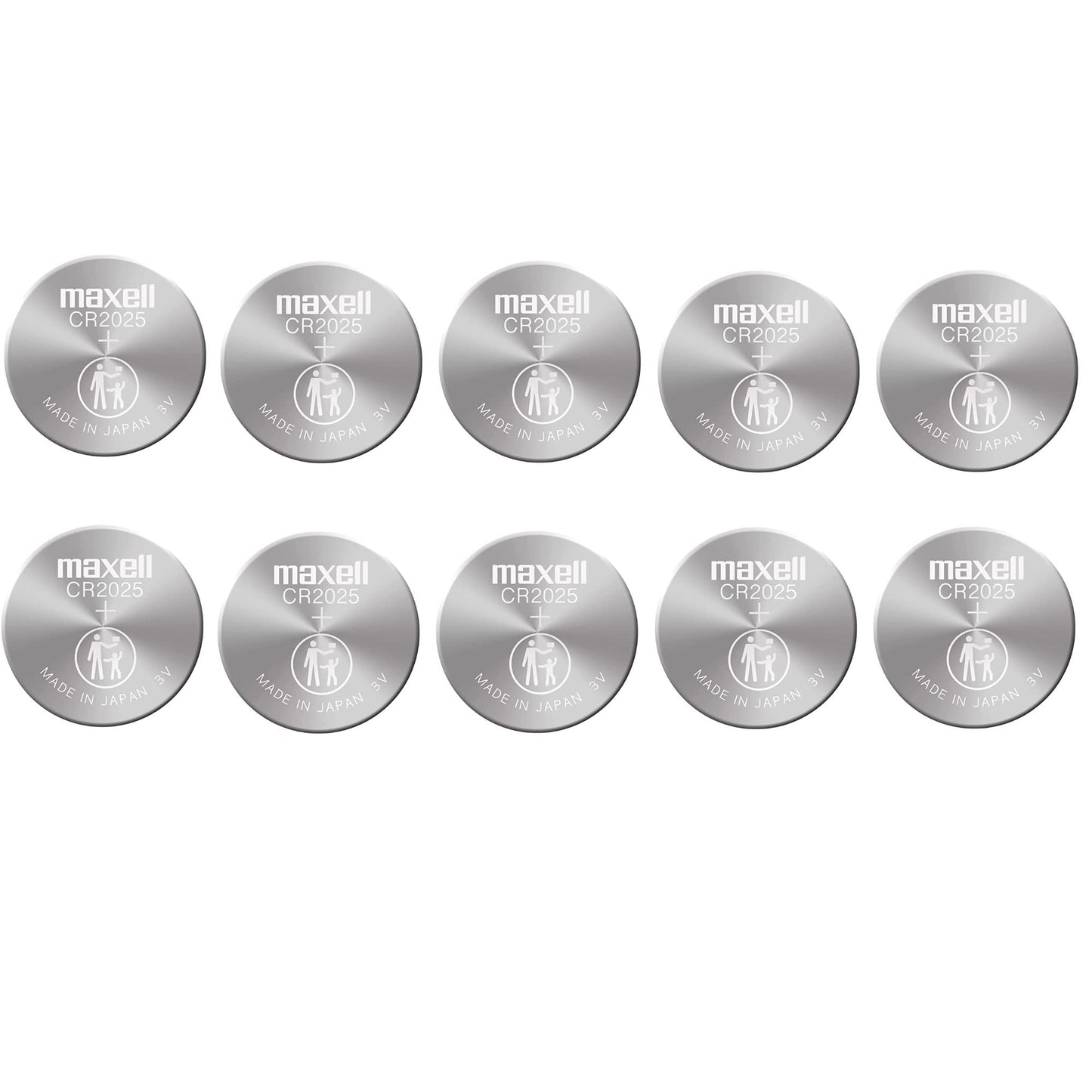 CR2025 Maxell Micro Lithium Cell Battery for Watches and Electronics - 10 Pack