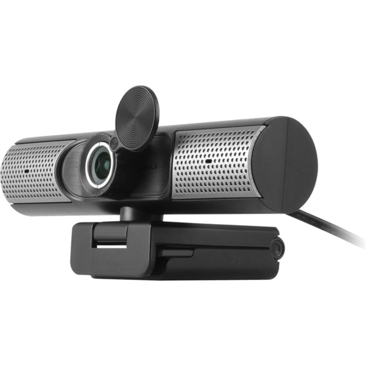 Aluratek HD 1080P Webcam, USB-C/USB-A, w/Built-in Speakers & Mic,Black,AWCS06F