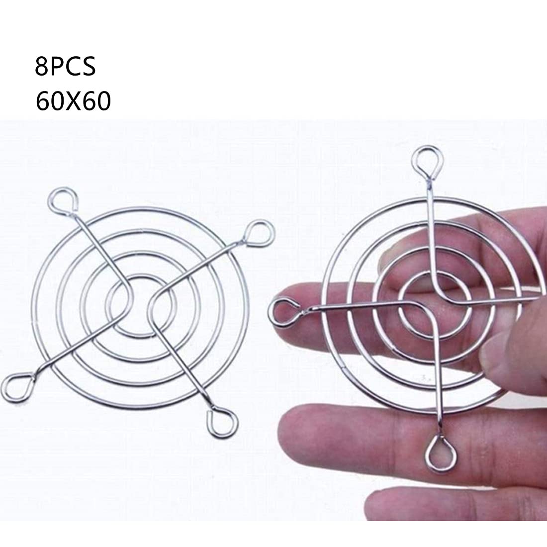 GDQLCNXB Metal Fan Grill 60mm PC Computer Fan Grill Mounting Finger Guard Protection Cover,Pack of 8
