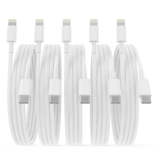 5 Pack USB C to Lightning Cable [MFi Certified] 6FT iPhone Charger Fast Charging Type c to Lightning Cable iPhone Fast Charger Power Delivery…