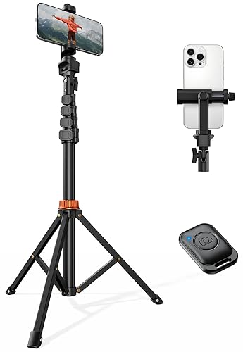 VIMOSE 66" Phone Tripod, Tripod for iPhone with Remote & Phone Stand, Extendable Cell Phone Tripod for Video Recording, Ultimate Tripod & Monopod