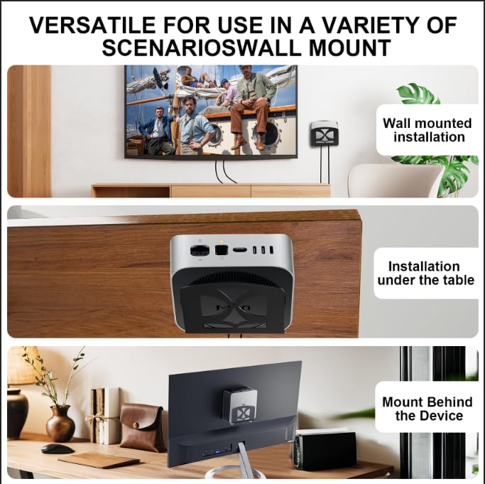 Metel Cable Box Mount,Adjustable Small Device Wall Mount Holder or VESA Mount Behind The Monitor for Apple TV,ROKU,Router,Modem and Other Media