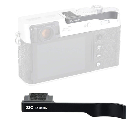 JJC TA-X100V Black Thumbs Up Grip for Fuji X100V Camera, Hot Shoe Thumb Grip Comaptible with Fujifilm X100V X100F X-E3, Made of Premium Anodized
