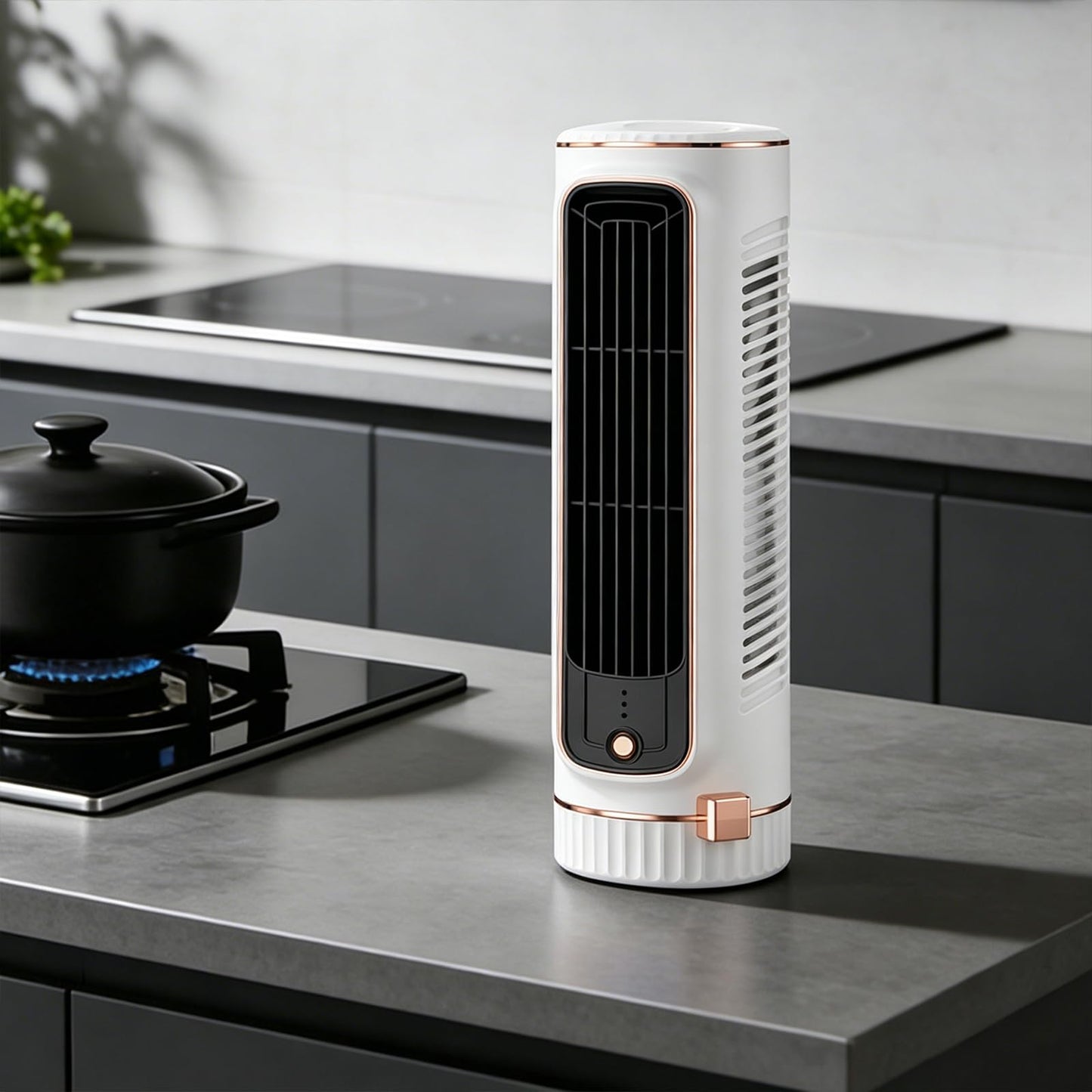 Seklirax Portable Tower Fan with 3 Speeds Desktop Cooling Fan Rechargeable Air Cooler USB Charging for Bedroom Kitchen Office Home (White)