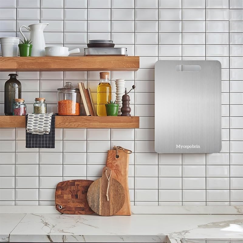 Katuchef Titanium Cutting Board for Kitchen, Pure Katu chef Titanium Cutting Boards, Double Sided Non Toxic Chopping Board for Cutting Meat Vegetable…