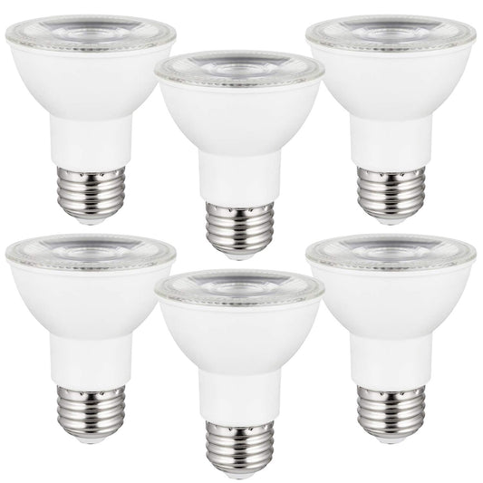 Sunlite LED PAR20 Reflector Light Bulb, 7 Watts (50W Equivalent), 520 Lumens, Medium E26 Base, Dimmable, Spotlight, 6 Pack, 40K - Cool White
