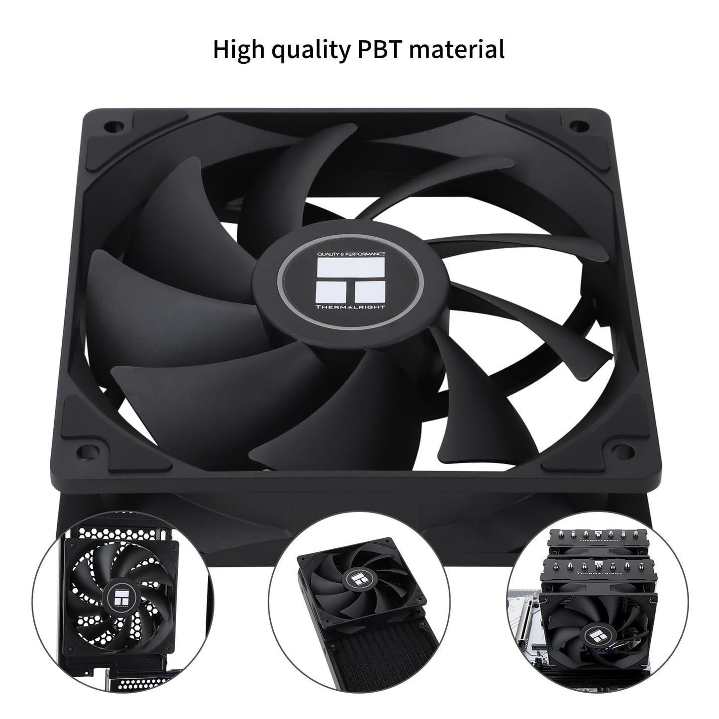 Thermalrlght TL-C12C CPU Fan 120mm Case Cooler Fan, 4Pin PWM Silent Computer Fan with S-FDB Bearing Included, up to 1550RPM Cooling Fan?Black?