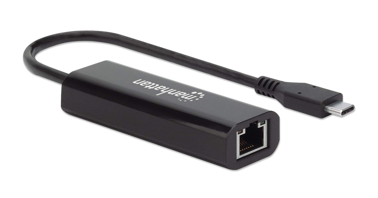 Manhattan USB C to RJ45 2.5GBase-T (Multi-Gigabit) Ethernet Adapter, SuperSpeed USB 3.2 Gen 1 Compliant (up to max 5 Gbps Transfer Rate), Thunderbolt