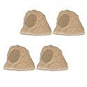 Theater Solutions B62S Fully Wireless 400 Watt Rechargeable Battery 6.5" Bluetooth Rock 4 Speaker Set Sandstone Link Up to 99 Speakers Wirelessly