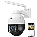 xmartO Vandal-Proof 4K PTZ Security Camera, 5X Zoom Outdoor WiFi Dome with Floodlights & Siren, 24/7 AI Human Detection, Two-Way Talk, IP66