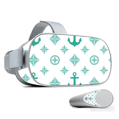 MightySkins Skin Compatible with Oculus Go Mobile VR - Teal Designer | Protective, Durable, and Unique Vinyl Decal wrap Cover | Easy to Apply, Remove