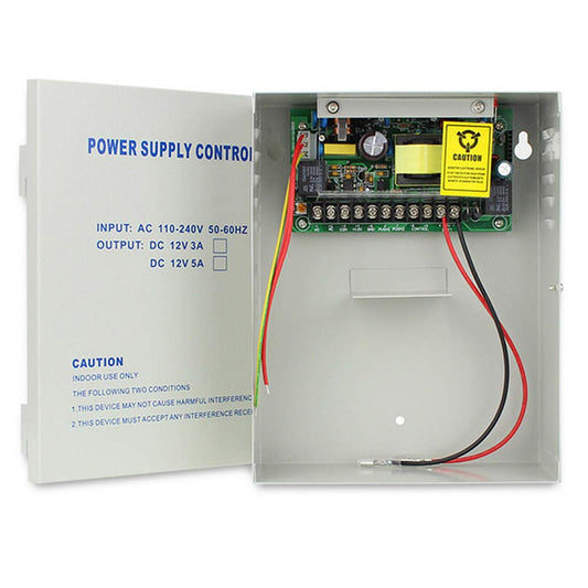 YuHan Power Supply Control for Door Access Entry System AC 110-240V to DC 12V 5A Worldwide Voltage