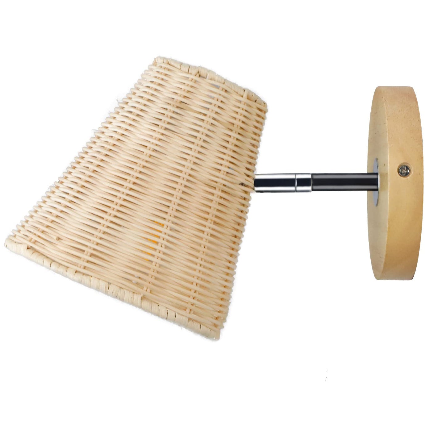 VinTopsh Rattan Wall sconces, Farmhouse Wall Light Fixture, Handmade Wall Lamp (5.7" Lampshade)