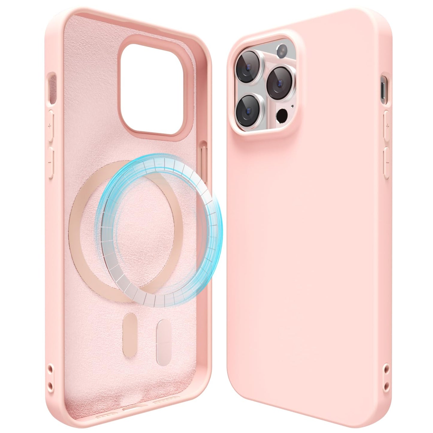 oakxco Silicone Case for iPhone 14 Pro Case Magnetic, Compatible with Magsafe Wireless Charging, Slim Thin Soft Rubber Gel, Girly Cute Aesthetic