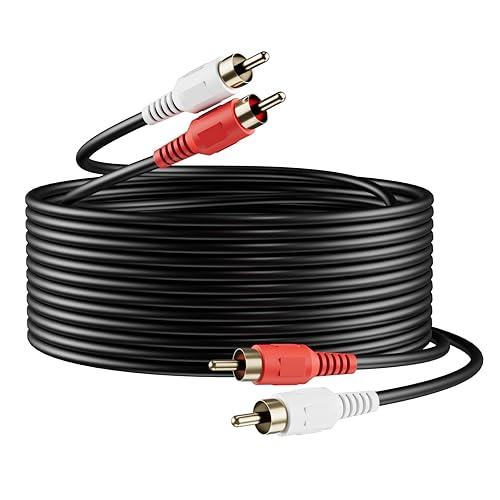 Sjorks RCA Cable 6ft,2RCA Male to 2RCA Male,Audio Stereo Subwoofer Cable [Hi-Fi Sound] Auxiliary Audio Cord for Home Theater, HDTV, Amplifiers, Hi-Fi