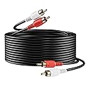 Sjorks RCA Cable 6ft,2RCA Male to 2RCA Male,Audio Stereo Subwoofer Cable [Hi-Fi Sound] Auxiliary Audio Cord for Home Theater, HDTV, Amplifiers, Hi-Fi