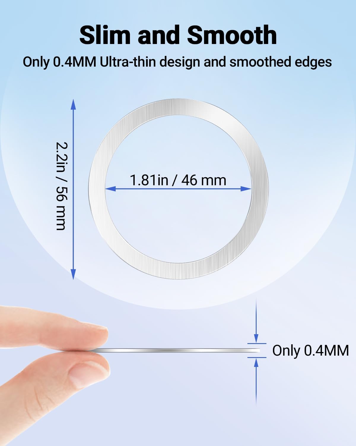 Jeluse 6 Pack Universal Metal Rings Compatible with Magsafe Sticker/iPhone/Samsung/Android All Cellphones, Magnetic Ring for Phone Cases & Wireless