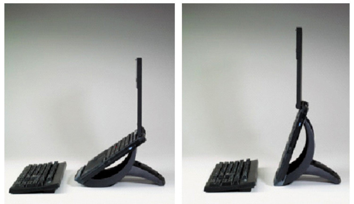 Vertical Notebook Computer Riser, Cable Management, 9x12x6 1/2 - 9 1/2, Black