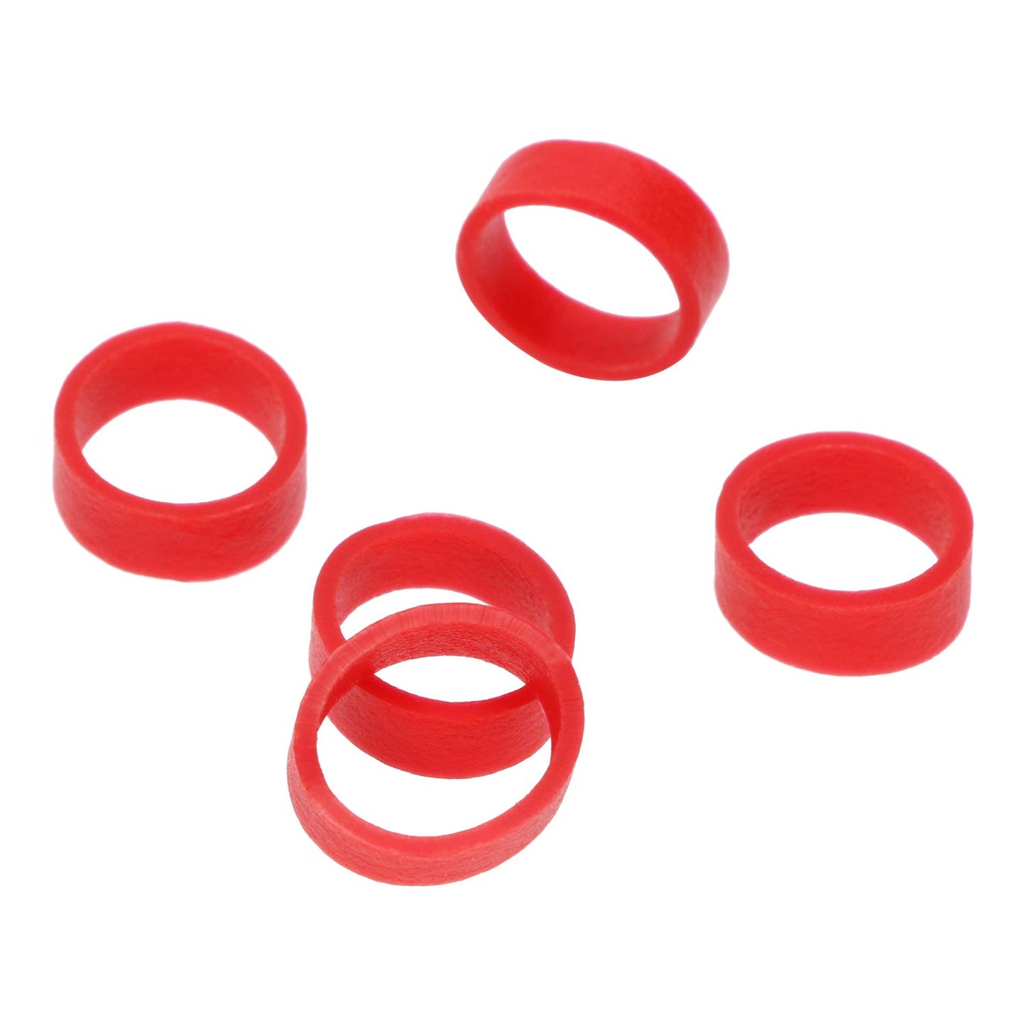 ONLYKXY 250 Pieces Red Silicone Cable Ties Data Lines Silicone Cord Ties Reusable Rubber Rings Power Cable Tie Straps Elasticity Coil Ring Rubber