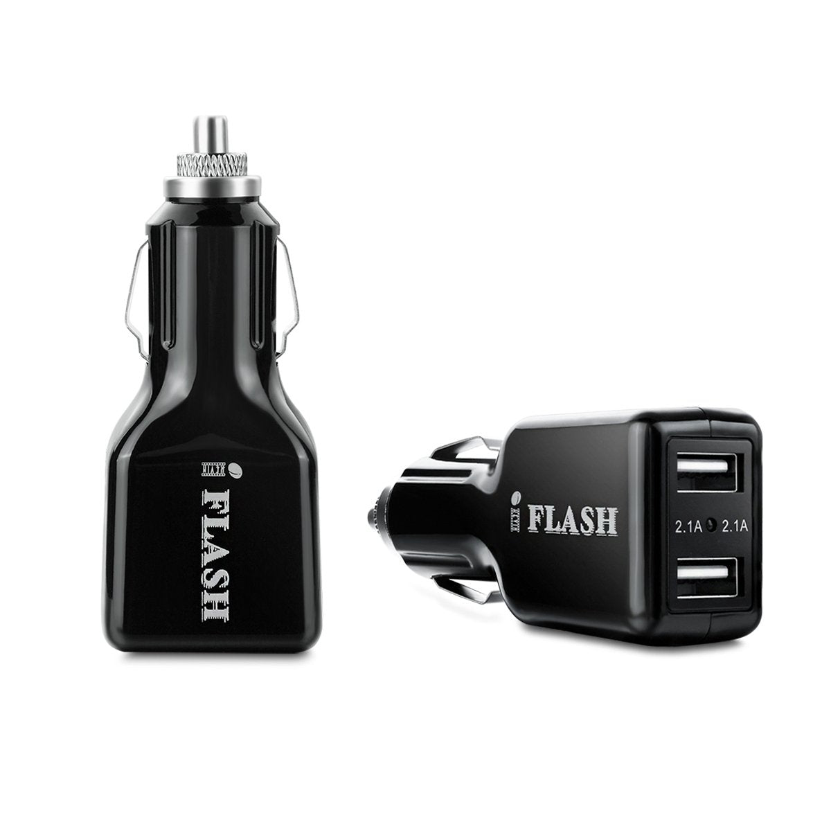 iFlash 21W / 2.1A + 2.1A (4.2A max) Dual Port USB Car Charger for/Compatible with Apple iPhone 13 12 11 Mini Pro Max X XR XS Pro Max 6 7 8 Plus