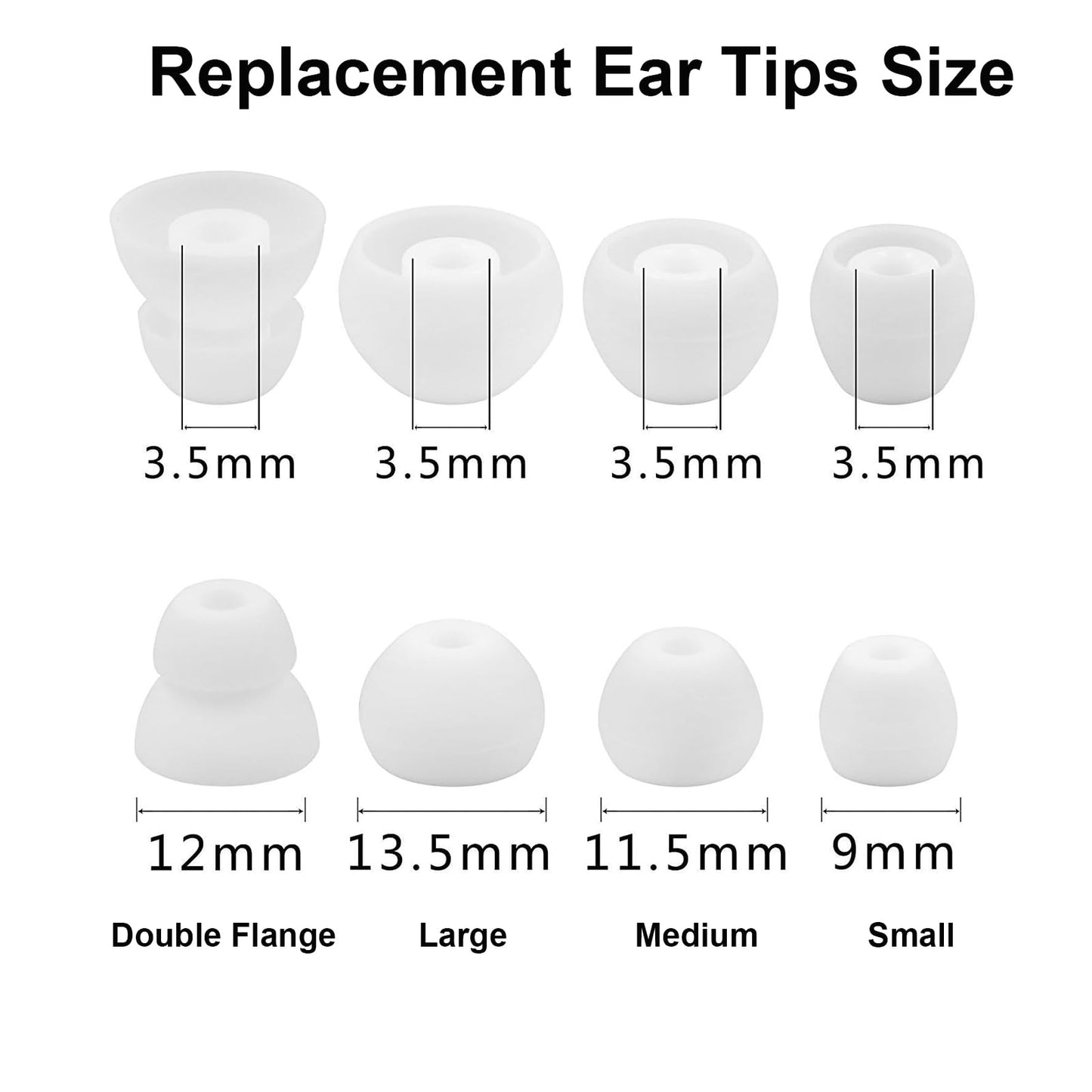 Miayaya Silicone Tips Replacement Earbuds Tips for Powerbeats Pro, Beats X, Beats Flex, Urbeats, BeatsTour Wireless Earphone Ear Tips Covers, S/M/L, 8