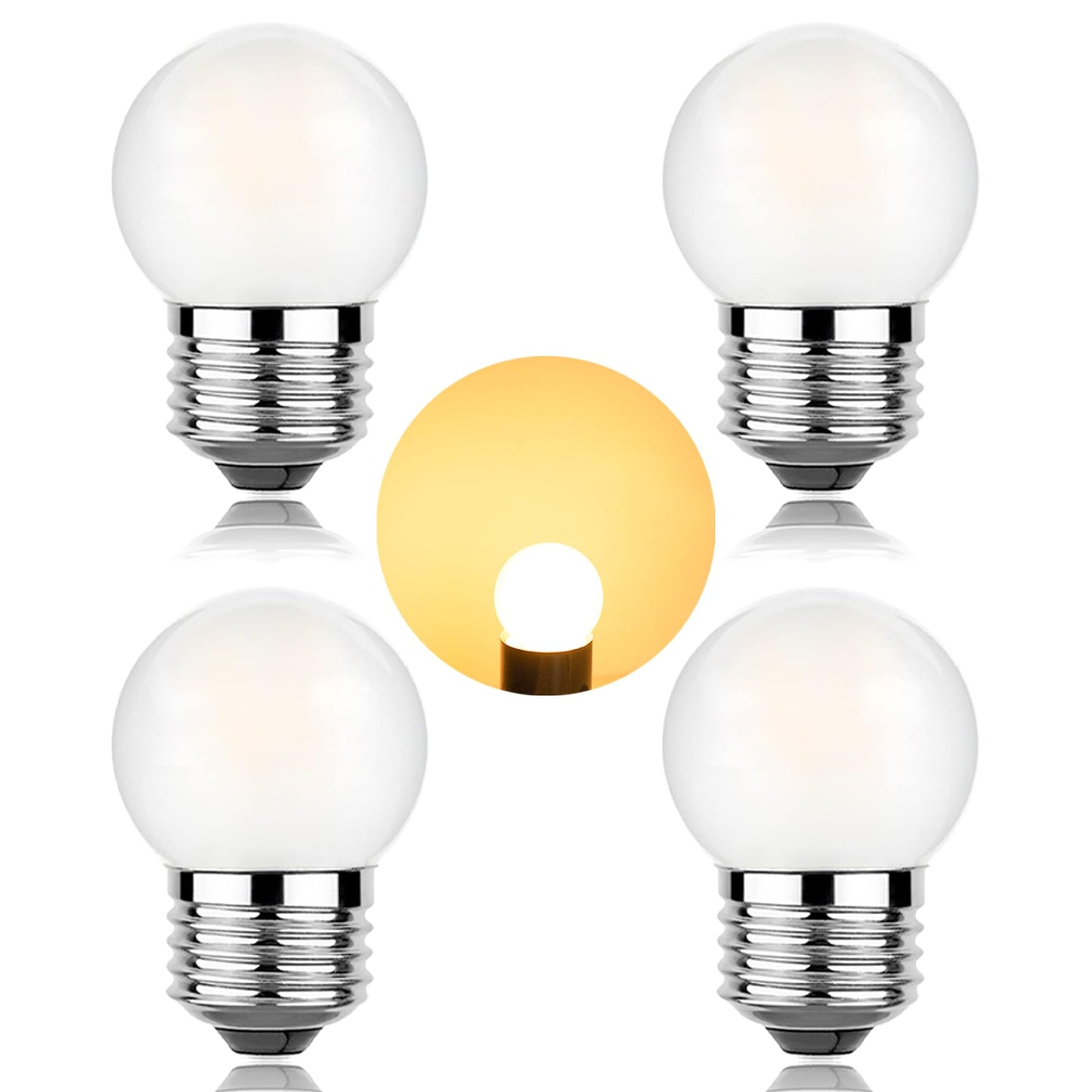 Sevici G40 Night Light Bulb 1.5W E26 4-Pack 2700K Warm Glow