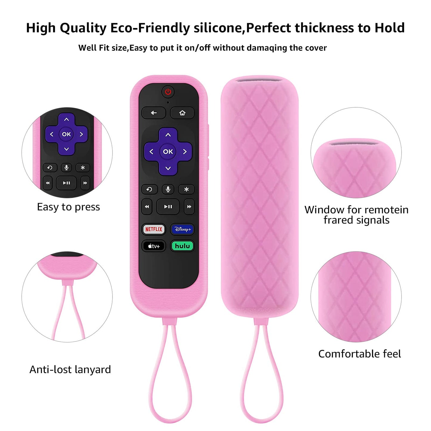 [3Pack] Climberer Remote Case Cover Compatible with TCL/Hisense roku TV |Sharp Roku TV | Roku Express 4K+?Glow in The Dark Makes it Easy to find