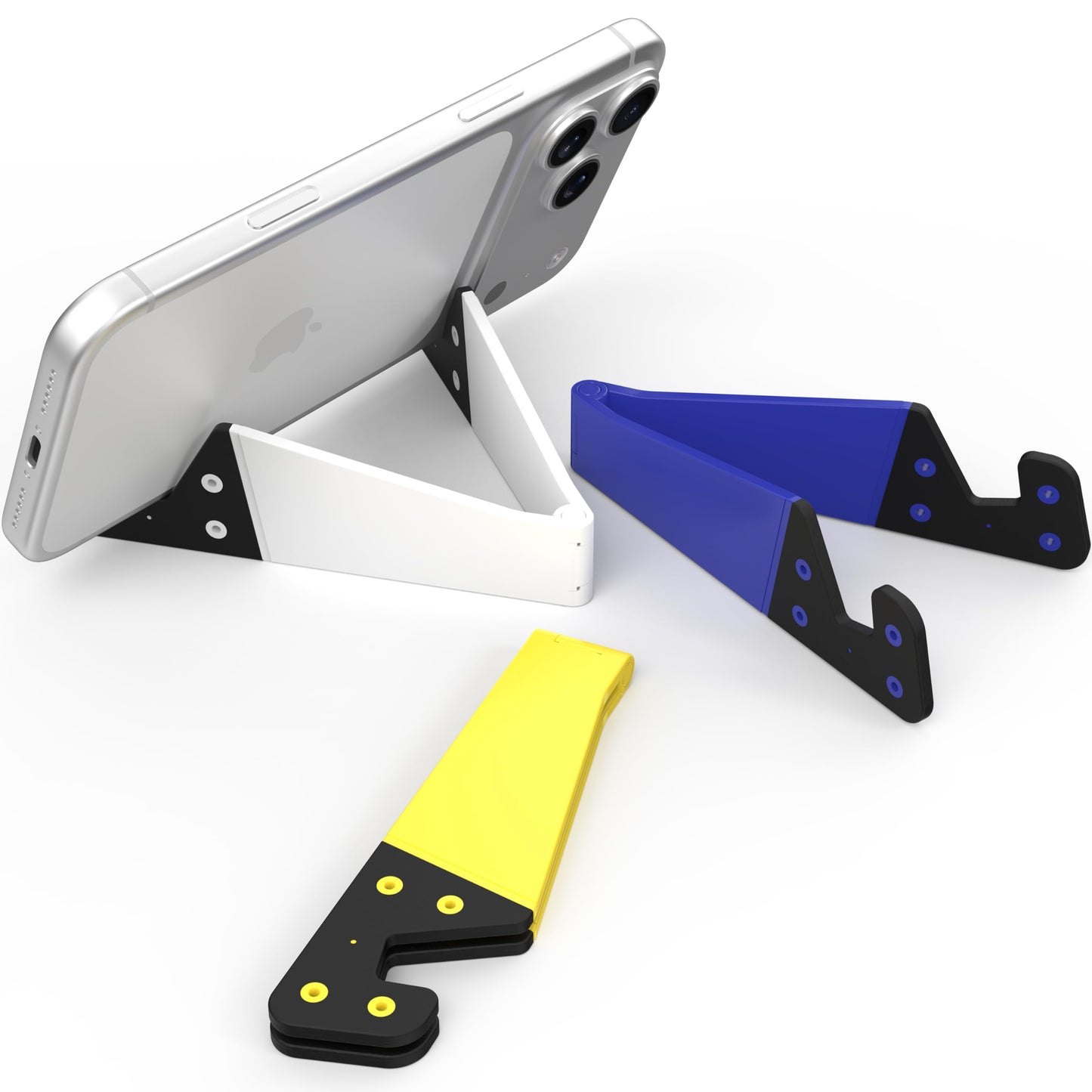 HZZADZXW 3 Pcs Portable Cell Phone Stand for Desk, Universal V-Shape Kickstand Mount, Foldable Pocket Travel Phone Holder, Compatible with iPhone