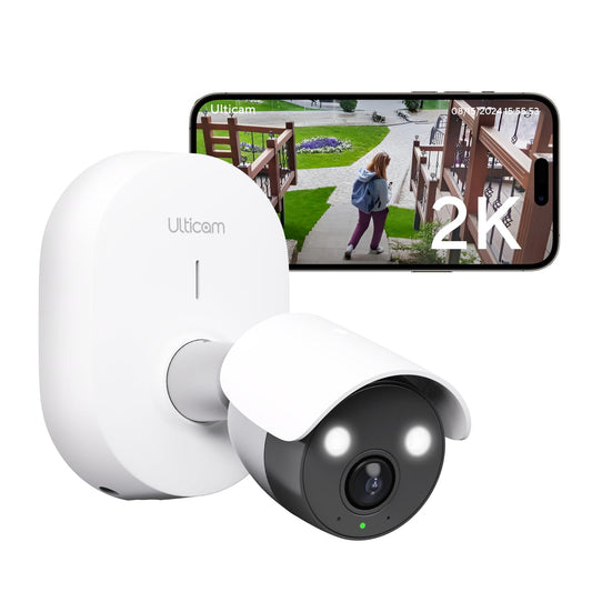 ULTICAM IQ 2K Wired Gemini AI Security Camera - 160° Wide Angle, Free 7?Day Cloud Storage, Dual PoE/Wi?Fi Connectivity, Person/Vehicle/Face Detection