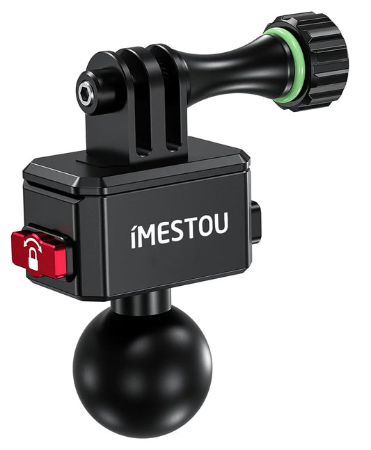 iMESTOU Action Camera Riding Mount with Three-Claw Joint for Gopro Motion Cameras, 1“ Ball Head 360° Adjustable Fits for RAM 1" Ball Bike Phone Mounts