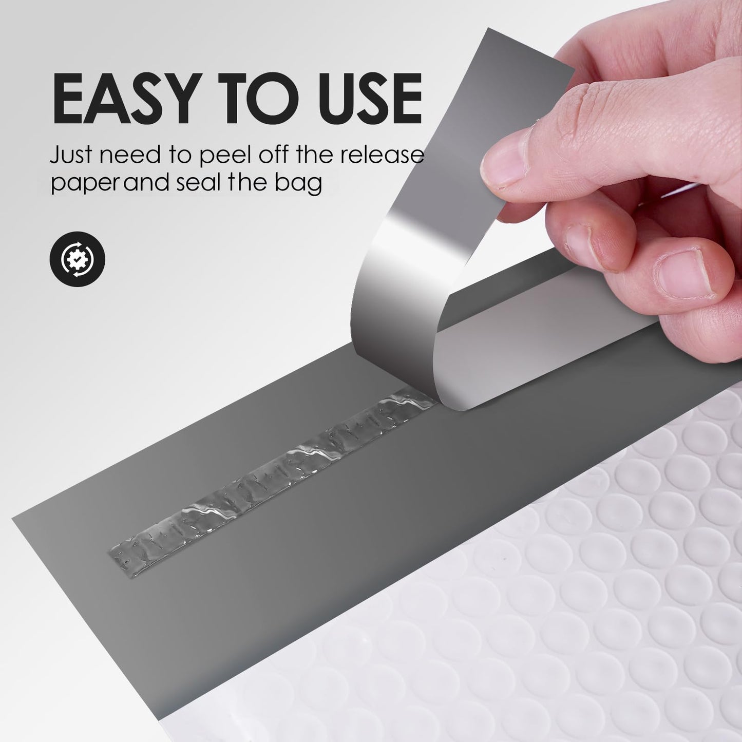 packbabol Bubble Mailers 4x8" 50 Pack Grey and White Padded Envelopes Mailers Waterproof Usable Size 4x7 Self-Seal Padded Mailing Envelopes Bubble