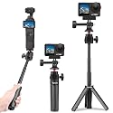 Flymile 12" Pocket 3 4 Tabletop Selfie Stick Tripod for DJI Osmo Action 6/5/4/360, Portable Desktop Mini Mount Stand for GoPro, for Insta360 Ace Pro