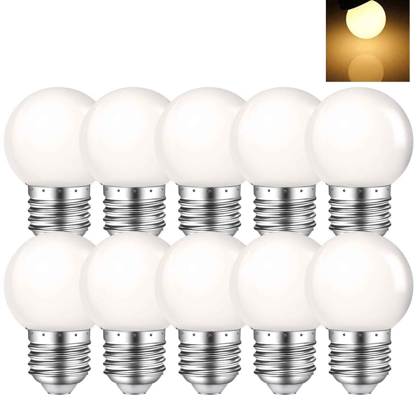 MZyoyo Night Light Bulbs,Small LED Night Light Bulb,1W G14 G45 1W E26 Soft White 2700K,Small Light Bulbs for Night Lights,Energy Saving,Equivalent 5