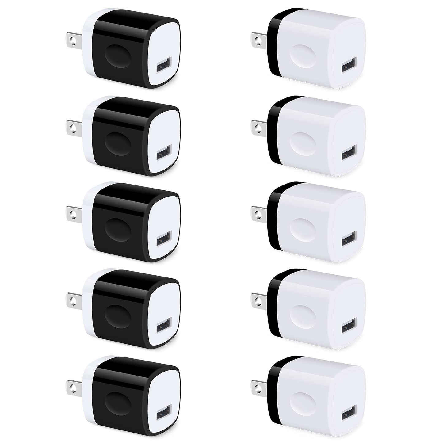 USB Charger Block 10 Pack, UorMe 1A 5V Single Port Power Adapter Charging Phone Cube Box Brick Plug Pack Compatible with iPhone 14 13 12 SE 11 X 8