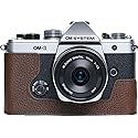 OM-3 Camera Case, BMAOLLONGB Handmade Genuine Real Leather Half Camera Case Bag Cover for Olympus OM-3 OM3 Camera Bottom Opening Version + Hand Strap