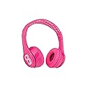 eKids Barbie Bluetooth Headphones, Pink Wireless Headphones with Microphone Includes Aux Cord, Volume Reduced Kids Foldable Earphones
