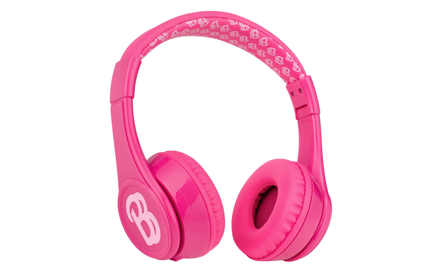 eKids Barbie Bluetooth Headphones, Pink Wireless Headphones with Microphone Includes Aux Cord, Volume Reduced Kids Foldable Earphones