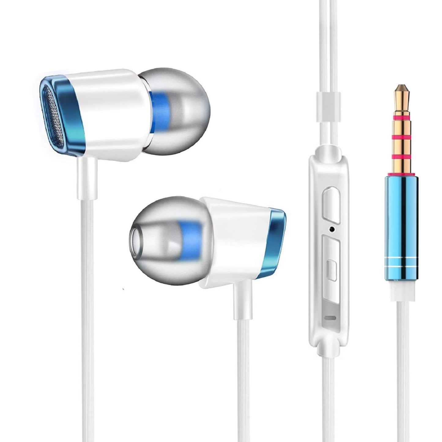 YNR 3 Pairs Wired Earbuds with Microphone & Volume Control, in Ear Earphones for School, Noise Islating, for 3.5mm Jack iPhone iPad iPod Samsung…