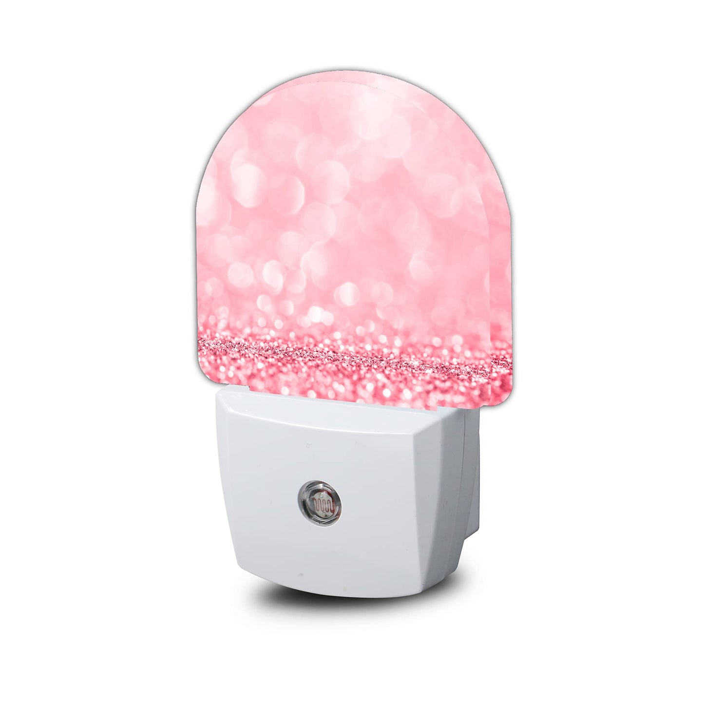 AOWULA Pink Glitter Night Light,Night Lights Plug into Wall Decor for Stairway/Hallway/Kitchen,Dusk to Dawn Sensor Nightlights