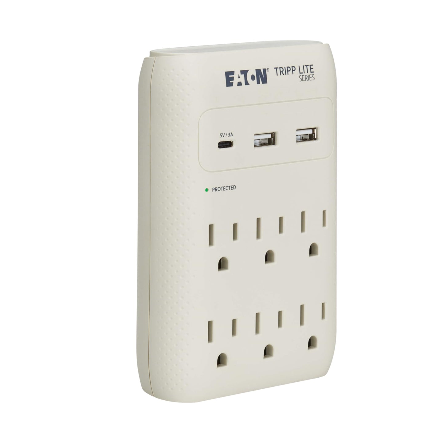 Eaton Tripp Lite SK60C Wall Surge Protector Power Strip & USB Wall Charger, 6-Outlet Extender, 1 USB-C + 2 USB Ports, 1080 Joules, Multi-Plug Outlet