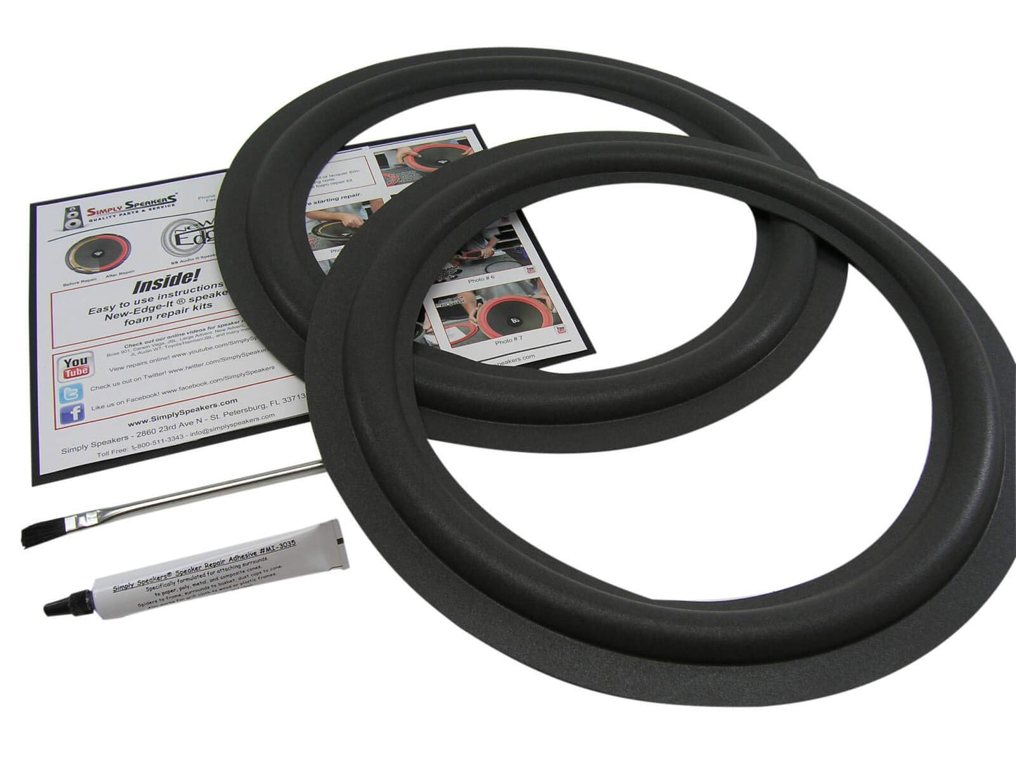 JL Audio 15 Inch Foam Speaker Repair Kit, 15W3 11-1/2 Inch Cone, Older Version, FSK-15M (Pair)