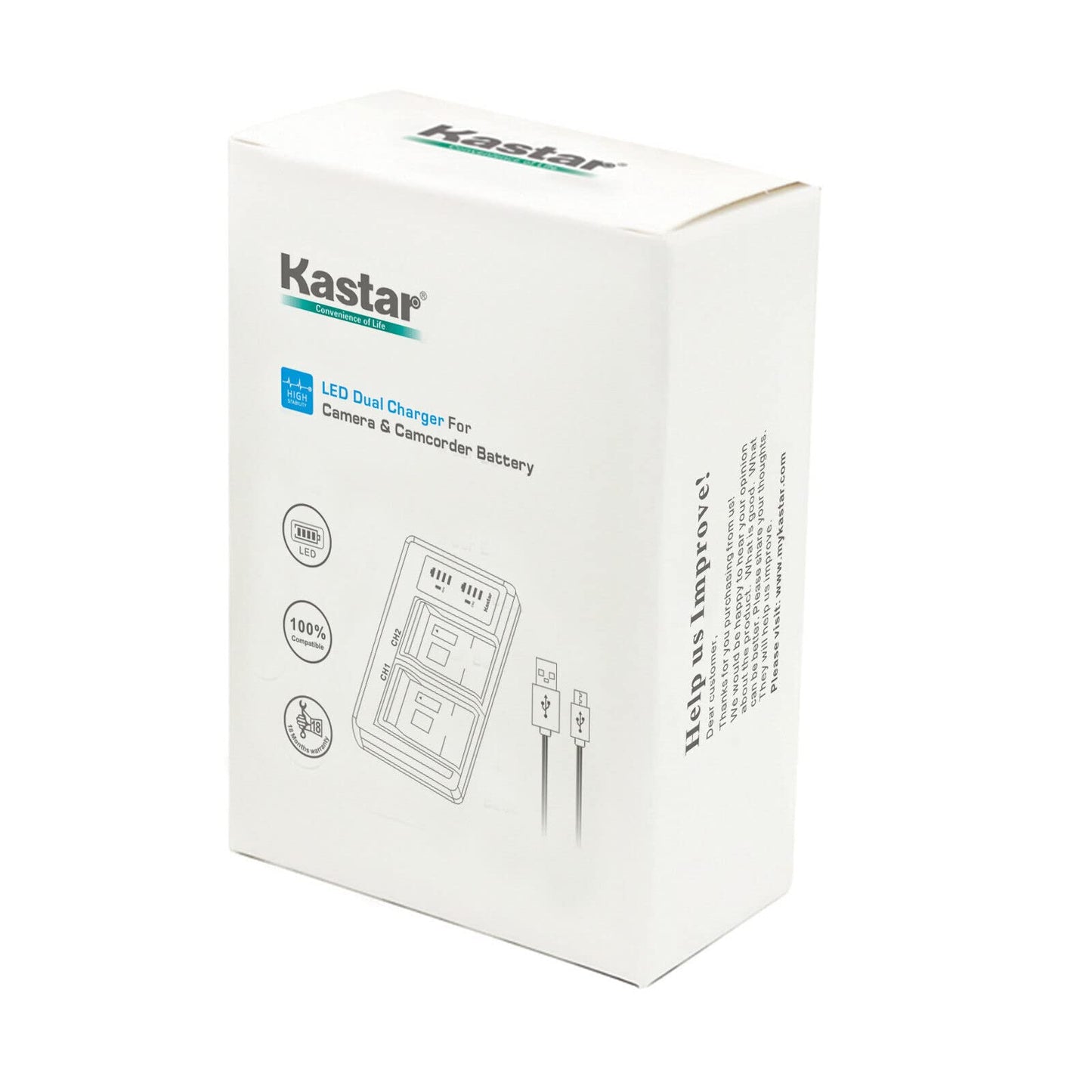 Kastar BN-VF823 LTD2 USB Battery Charger Replacement for JVC BN-VF808 BN-VF808U BN-VF815 BN-VF815U BN-VF823 BN-VF823U BN-VF915 BN-VF915U BN-VF923