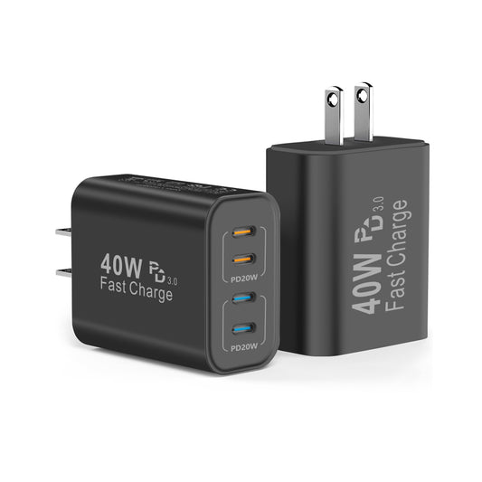 40W USB C Charging Block, 4 USB-C Ports, Type C Wall Plug Fast Charger Cube, Power Adapter Box for iPhone 17, 17 Air 17 Pro, 17 Pro Max,16, 15, 14