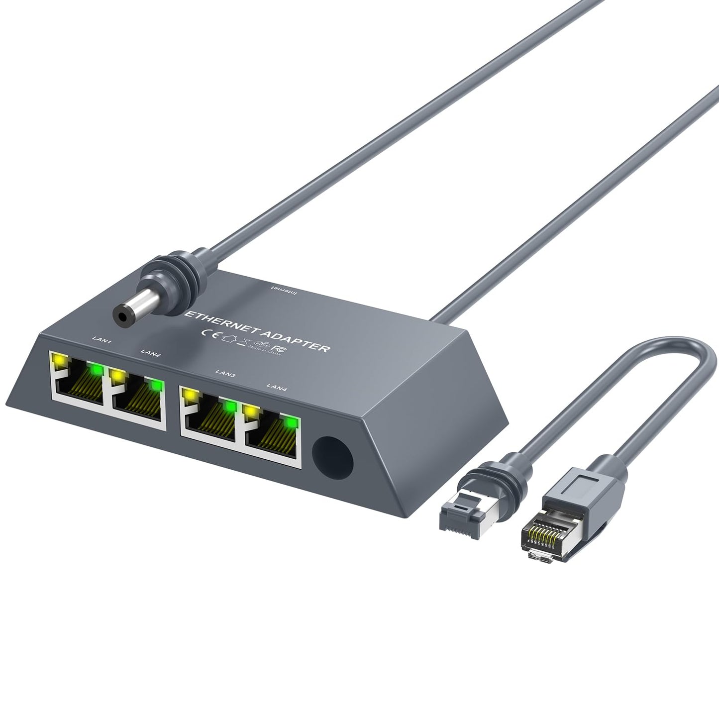 Starlink Gen3/Mini Ethernet Adapter with 4 RJ45 Ports,Multi Ports Starlink Ethernet Adapter with Wired External Network for Other Devices and Network