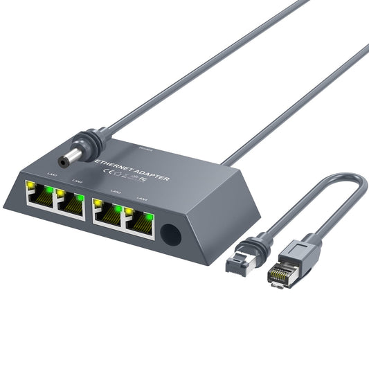Starlink Gen3/Mini Ethernet Adapter with 4 RJ45 Ports,Multi Ports Starlink Ethernet Adapter with Wired External Network for Other Devices and Network