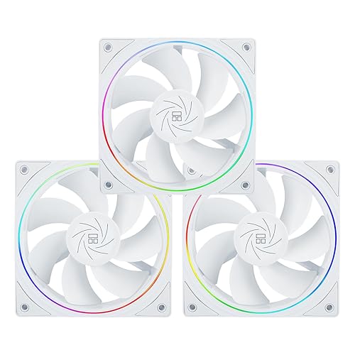 Thermalright TL-S12RW X3 CPU Fan 120mm Reverse Fan Case Cooler Fan Comes with ARGB Lighting,CPU Cooling Fan with 1500RPM Speed,White PC PWM Silent