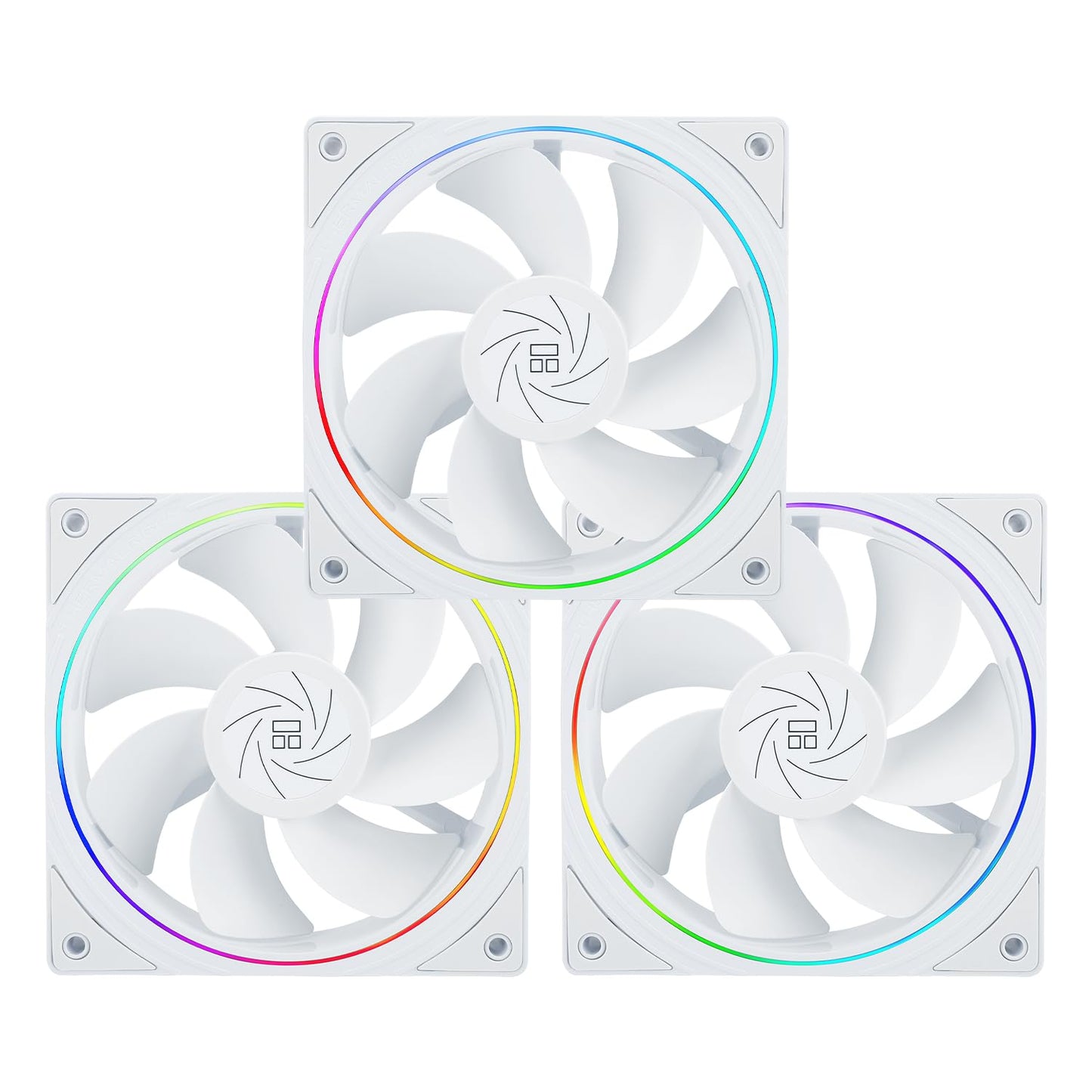 Thermalright TL-S12RW X3 CPU Fan 120mm Reverse Fan Case Cooler Fan Comes with ARGB Lighting,CPU Cooling Fan with 1500RPM Speed,White PC PWM Silent