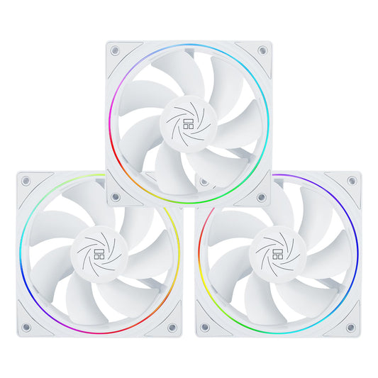 Thermalright TL-S12RW X3 CPU Fan 120mm Reverse Fan Case Cooler Fan Comes with ARGB Lighting,CPU Cooling Fan with 1500RPM Speed,White PC PWM Silent