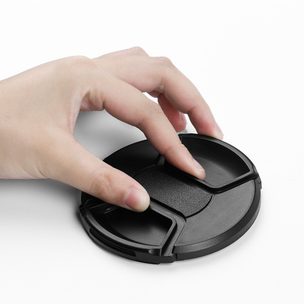 67mm Lens Cap Bundle, 3 Pack Universal Snap on Front Centre Pinch Lens Cover Set with Microfiber Lens Cleaning Cloth for Canon Nikon Sony Olympus DSLR
