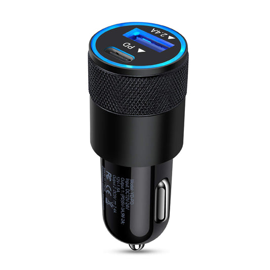 USB C Fast Car Charger,30W 3.0 PD Type C Car Adapter 2 Port USB C Car Plug Compatible for iPhone 17/16/15/14/13/12 Pro Max/11 Pro/SE/X/XR/8/7/6